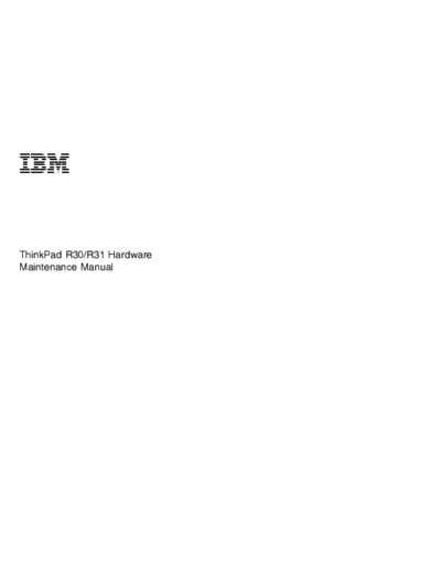 IBM ThinkPad R30 R31 ThinkPad R30 R31 service manual